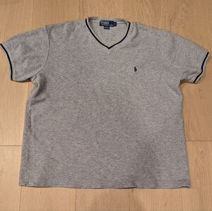 Gray V-Neck T-Shirt (Heavier Cotton)
